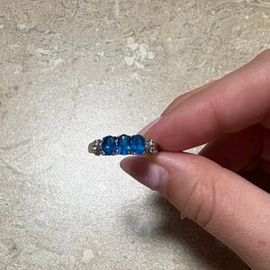 Elegant Blue Stone Silver Ring